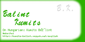 balint kumits business card